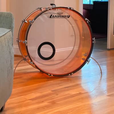 Grail Alert! Vintage 1970’s Ludwig Vistalite 14 x 26 Bass Drum in Amber image 9