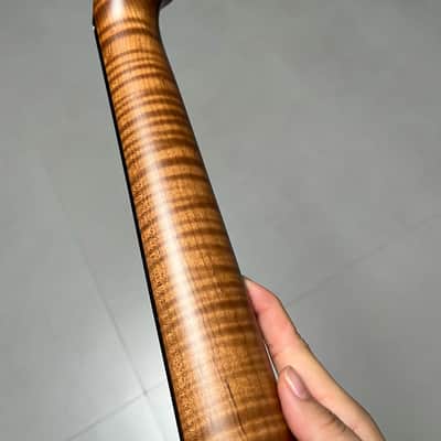AAAAA Tele Ebony Fretboard Roasted flame Maple Electric Guitar Neck Radius 12inch Round stainless steel 22 frets hole 10mm Radius: 12 inches image 9