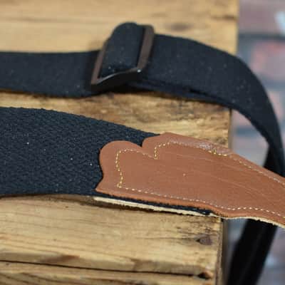 Franklin 1-Bk-CA 2" Cotton Stitch Leather Ends Strap Black w/ FREE Same Day Shipping image 3