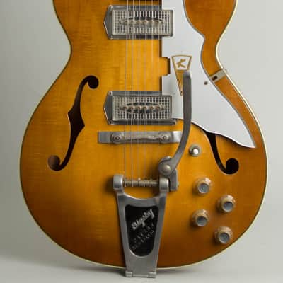 Kay K-775 Jazz II Thinline Hollow Body Electric Guitar (1961), original two-tone hard shell case. image 3