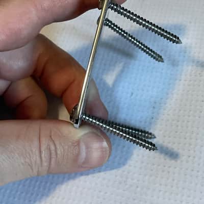 1990's Era Fender USA Stratocaster Guitar Chrome Neckplate & Screws image 3