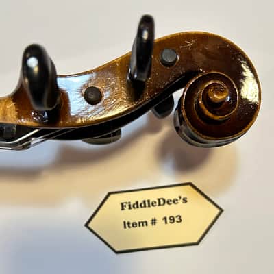 Vintage 4/4 adult violin- labeled - original dark finish image 9