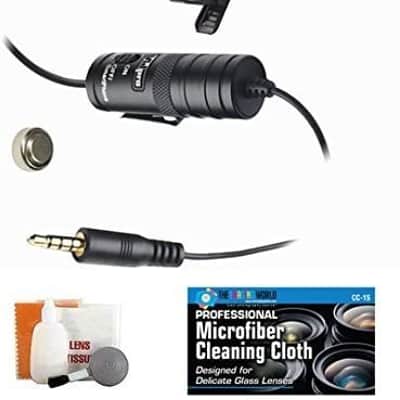 Vidpro Lavalier Condenser Microphone for DSLRs, Camcorders & Video Cameras 20' Audio Cable + Accessory Kit image 1