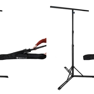 2 Rockville RLS5 11.5 Ft Air Lowering Metal Lighting T-Bar Stands+Flat-Base Legs image 1