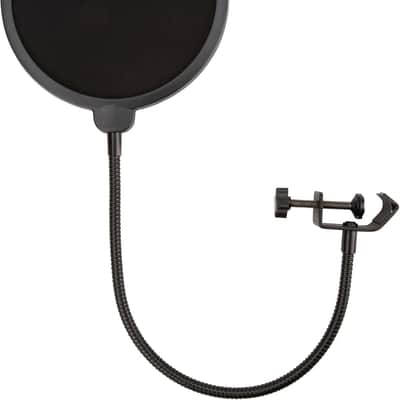 Microphone Pop Filter with Dual Layered Wind Screen Shield, Flexible 360° Gooseneck Stabilizing Arm, and Heavy-Duty Desktop Clip for Podcasting, Gaming, and Mic Recording image 1