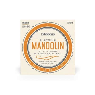 D'Addario 11-36 Medium Flatwound 8 String Mandolin Strings - EFW74 (Flat Wound) image 3