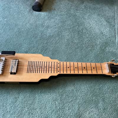 Jackson SlideKing LS Lap Steel with a 3 strings palm bending lever - Natural, no legs, felt fabric on the back side image 6