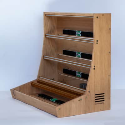 2 Many Synths - 13U 104HP Solid oak Eurorack case with GOLD rails image 1