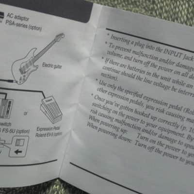 used (less than lite average wear) genuine Boss Owner's Manual for PH-3 Phase Shifter (NO: pedal / other items) 2000s (copyright year 2002) white matte paper / black print & graphic [5 inches across (unopened), 3 & 1/2 inches high] 32 pages cover to cover image 7
