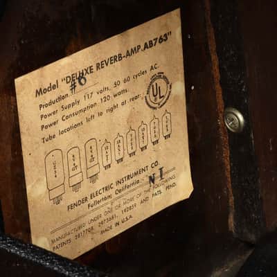 1964 Fender Deluxe Reverb Amp AB763 - Blackface image 9