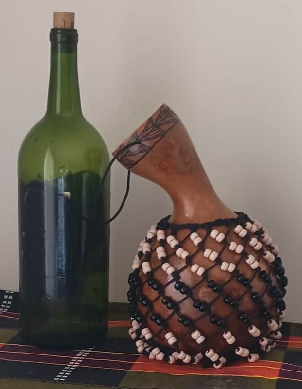 Sekere, Yoruba-style beaded gourd rattle, shekere, sakara image 1