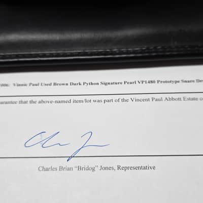VINNIE PAUL'S Pearl Custom PROTOTYPE Pantera Signature Snare Drum Artist Owned by Vinne Paul VP1480 14x8" RARE Collector Drums Memorabilia Dime Dimebag Darrell image 8