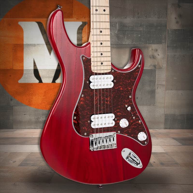Cort G100 HH G Series Double Cutaway Electric Guitar - Open Pore Black Cherry (G100HHOPBC-U) image 1