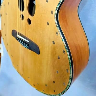 Blueberry Handmade Grand Concert Acoustic Guitar White-Tail Deer Motif image 12