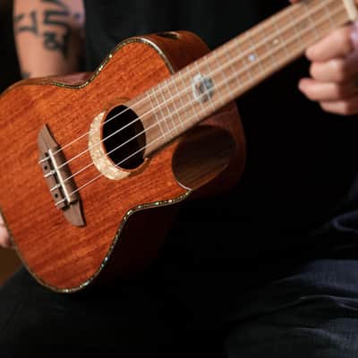 Ortega ECLIPSE-CC4 Custom Built Series Solid Mahogany Top Okoume Neck 4-String Concert Ukulele w/Gig Bag image 16