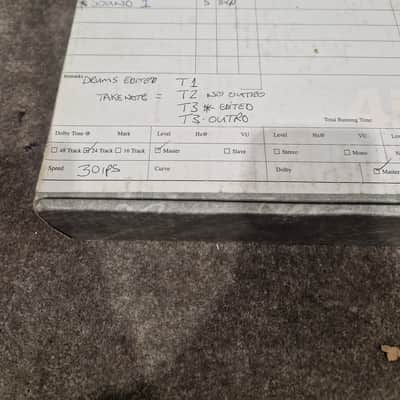 Soda – Britpop Band Collectible Trident II Recording Log – Excellent w/ Session Notes & Take Breakdown image 5