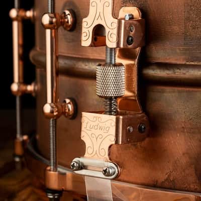 Ludwig LC663TC Copper Phonic 6.5x14" 10-Lug Snare Drum with Tube Lugs 2022 - Present - Raw Copper with Copper Plated Hardware image 4