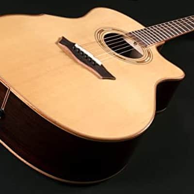 Washburn Comfort Deluxe 25 Series Grand Auditorium Cutaway Acoustic Electric Guitar, Natural (WCG25SCE-O-U) image 3