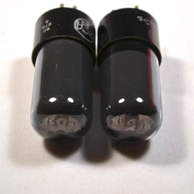 Matched Pair NOS RCA Black Plate 6V6GT/G MaxiMatched for Plate Current 1940s 6V6GT image 4