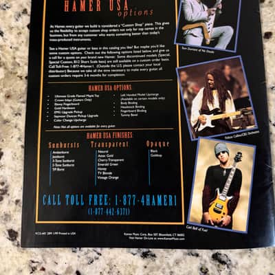 Hamer Catalog 1999 25th anniversary artist studio standard phantom Rick Nielsen slammer image 11