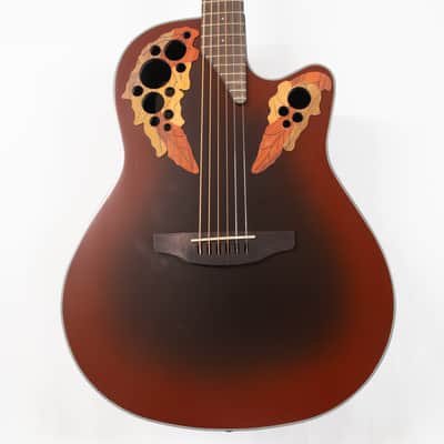 Ovation Celebrity Elite CE44-RRB Mid-depth Acoustic-electric Guitar - Reverse Red Burst image 1