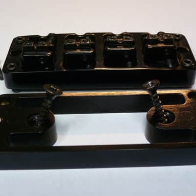 Warwick 2-Piece Bridge & Tailpiece (4-String) German-made Black (Free shipping!) image 5