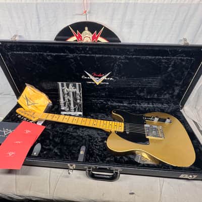Fender USA Custom Shop Limited Edition Full Throttle Esquire Relic Telecaster Guitar with Case 2003 - Gold / Maple neck image 1