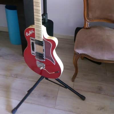 Hagstrom deluxe p-46 1961 red sparkle image 7