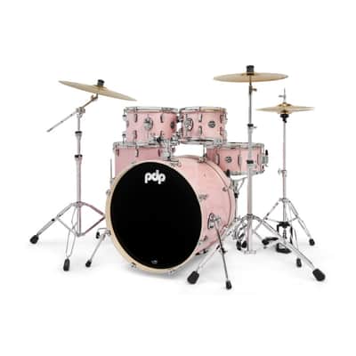 PDP Mainstage 5-Piece Complete Drum Kit with Hardware and Paiste 101 Cymbals (Pale Rose) image 2