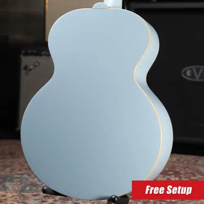 Epiphone Inspired by Gibson J-180 LS Acoustic/Electric Guitar - Frost Blue with Hardshell Case image 2