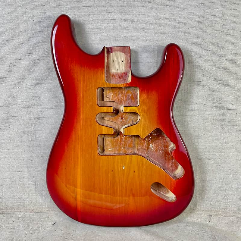 Super Stratocaster Body Cherry Sunburst Guitar Hardtail image 1