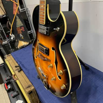 Vintage Ventura Hollow Body Electric Guitar Made in Japan with Case ES-175 Style image 12