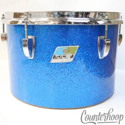 *Ludwig 12x8"Blue Sparkle Concert Tom Drum Vintage 70s Blue/Olive 3Ply MH/Maple* image 1