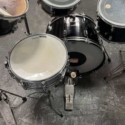 Vintage 1970's Rogers 7-Piece Drum Set, Black w/ Dyna-Sonic Custom Build Roger's Snare & Hardware image 8