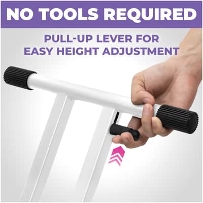 Liquid Stands White Piano Keyboard Stand - X Style Adjustable & Portable Heavy Duty Music Stand (White) image 3