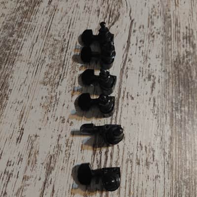 Cort 6 in line Two Point Mount Tuners Black MIK vintage 1980s (Good for Fender/Ibanez) image 1