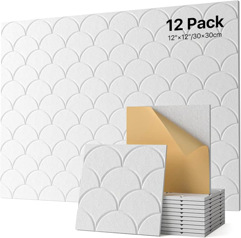 Large Cork Boards for Walls, 47"x35" Bulletin Board Self-Adhesive, 12-Pack Shell Felt Wall Tiles, Cork Boards for Wall, Office Decor, Felt Board Alternative Pin Board image 1