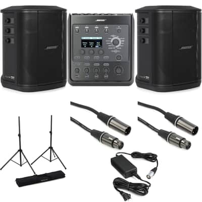 Bose S1 Pro+ Multi-position PA System and T4S 4-Channel Mixer Stand Bundle image 1