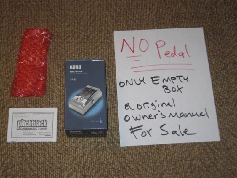 generally clean (has a couple imperfections) Korg EMPTY Box & original Owner's Manual for PB-01 Pitchblack Chromatic Pedal Tuner (Limited Ed Brushed Nickel PB-01-BN) NO pedal, mid 2016, BOX + Manual ONLY for Pitchblack BN Pedal Tuner image 1