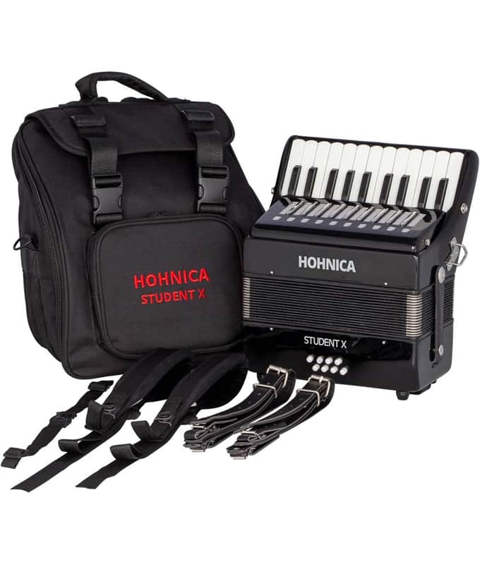 Hohnica Student X 22 Treble/8 Bass Piano Accordion - Black image 1