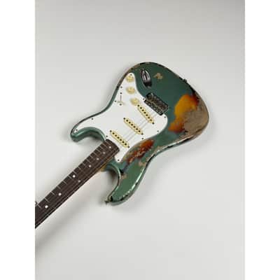 Fender CUSTOM SHOP STRATOCASTER 1965  - SUPER HEAVY RELIC SF Aged Sherwood Green Metallic over 3 Ton Sunburst image 4