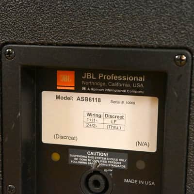 JBL ASB6118 Single 18" High Power Subwoofer CG01Z8V *ASK FOR SHIPPING* image 4
