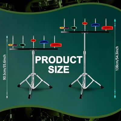 Jam Block Set Jam Block Percussion Stand Triangular Double Brace Design Plastic Cowbell Stand, with Plastic Jam Blcok Set for Professional Band Beginners and Adults image 2