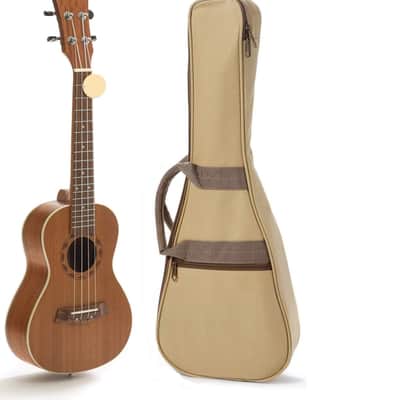 Music , Bundle Includes: 24 Inch Mahogany Ukulele with Aquila Nylgut Strings Installed, Padded Gig Bag, Strap and Picks image 1