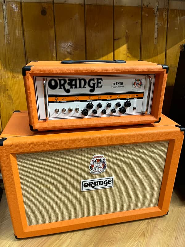 Orange AD30HTC 2-Channel 30-Watt Guitar Amp Head With PPC212 Closed Back 2x12" Guitar Speaker Cabinet image 1