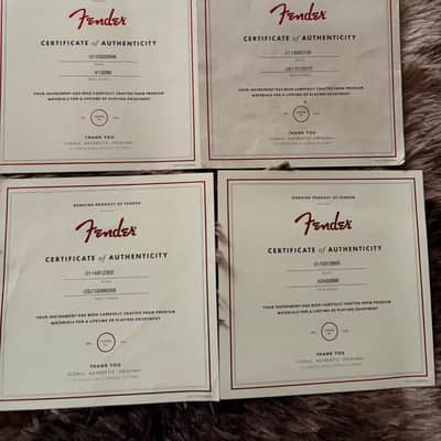 Fender Strat / Tele COA And Paperwork Bundle image 5
