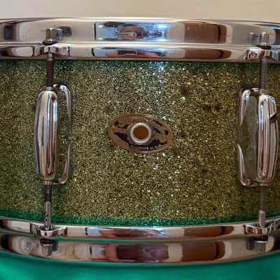 Slingerland Radio King Snare Drum 1950’s - Green Sparkle image 1