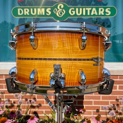 Tama Star Reserve 8x15 Maple/Bubinga Snare Drum Caramel Olive Ash Burst TMBS158S-OCOB image 7