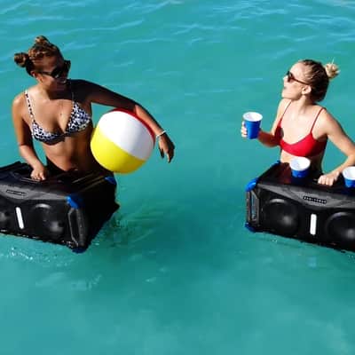 Gemini Sound SoundSplash 400W Floating Waterproof Wireless Bluetooth Speaker, LED Light Show, Dual 8” Woofers & NFC Pairing - Perfect for Pool Parties, Beach, Travel & Home Fun (Blue/Gray) image 4