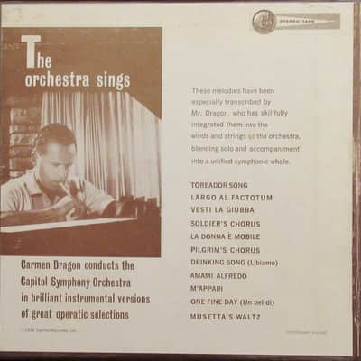 THE ORCHESTRA SINGS CAPITOL 2-TRACK STEREO TAPE image 2